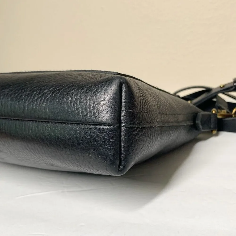 Madewell The Transport Shoulder Crossbody Bag Purse Black Leather NC275 - Picture 10 of 12